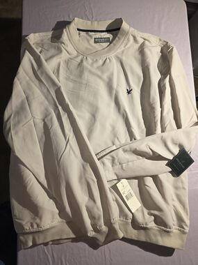 Lyle & Scott Men's Light Cream Performance Jacket with Navy Logo